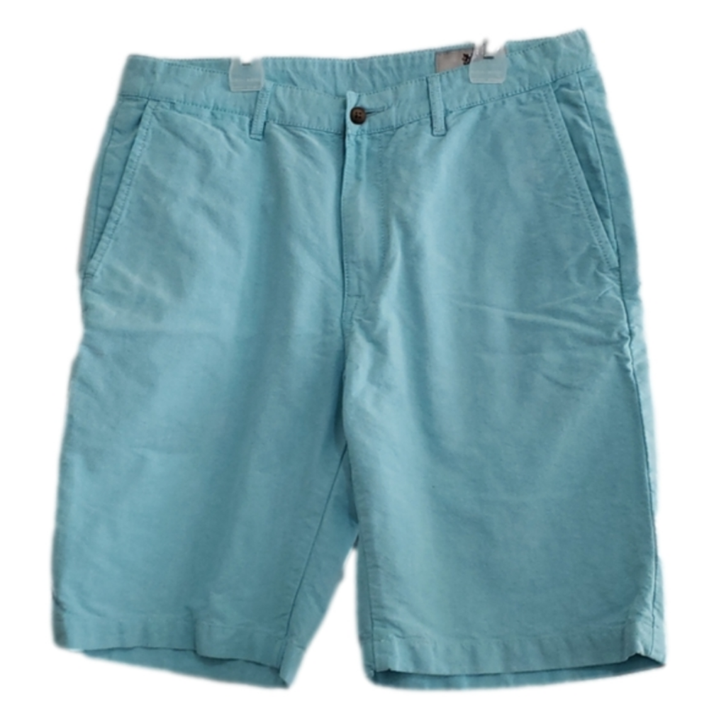 Hickey Freeman Aqua 100% Cotton Shorts Sz 33